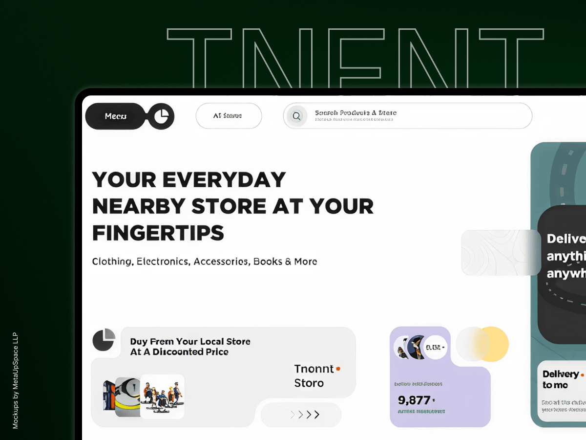 TNENT: Delivery & Business Platform mockup